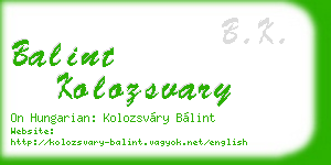 balint kolozsvary business card