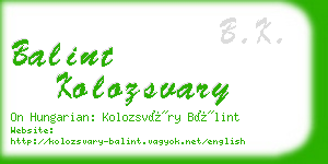 balint kolozsvary business card